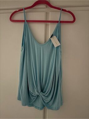 William B Light Blue Twist-Front Tank